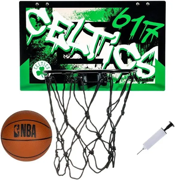 Franklin Sports NBA Team Over the Door Basketball Hoops - Kids Indoor Mini Basketball Hoop + Ball Set - NBA Fan Mini Hoops