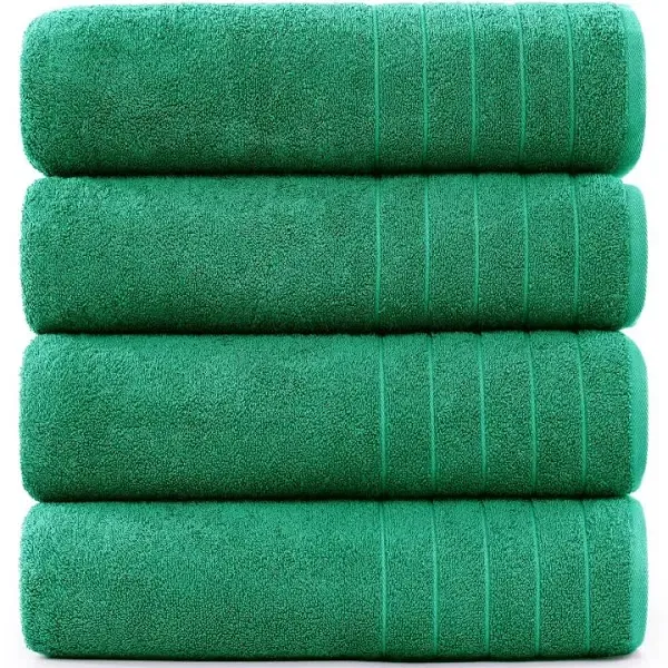 Casa Platino Bath Sheets Large, 4 Pack Bath Sheet(36"x 72"), 100% Ring Spun Cotton Green Bath Sheet, Highly Absorbent Bath Sheets, Quick Dry Bath Sheets, Soft Towel, Bath Sheet Towels Oversized