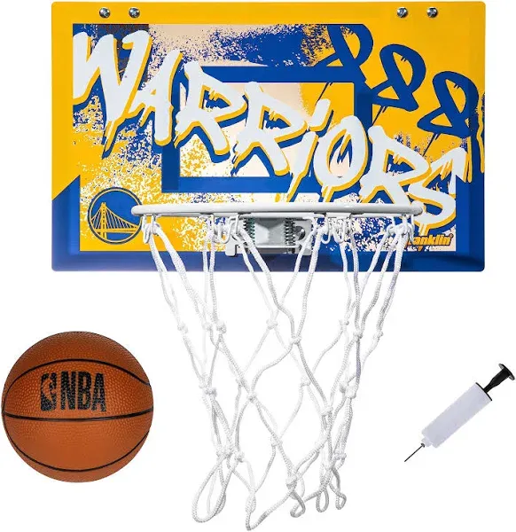 Franklin Sports NBA Team Over the Door Basketball Hoops - Kids Indoor Mini Basketball Hoop + Ball Set - NBA Fan Mini Hoops