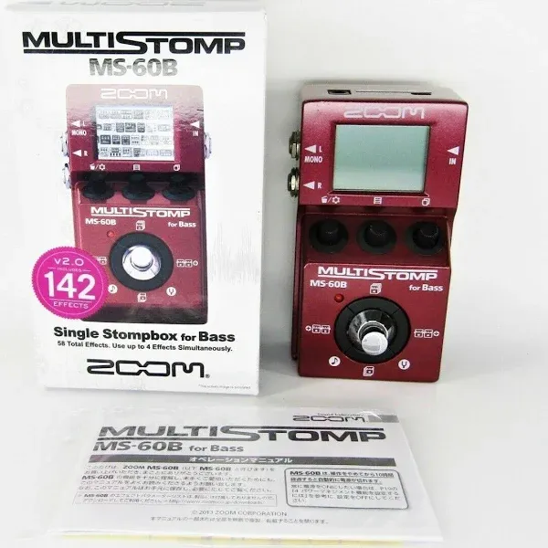 Zoom MS-60B Multi-Stomp Effects Pedal for Bass Guitar with Original Box F/S