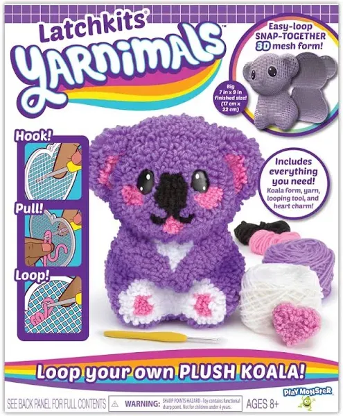 PlayMonster Yarnimals Koala — Loop Your Own Koala — Craft Kit — Make Your Own Animal Toy — Ages 8+