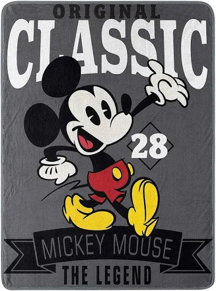 Disney's Mickey Mouse, "A Classic" Micro Raschel Throw Blanket, 46" x 60", Multi Color