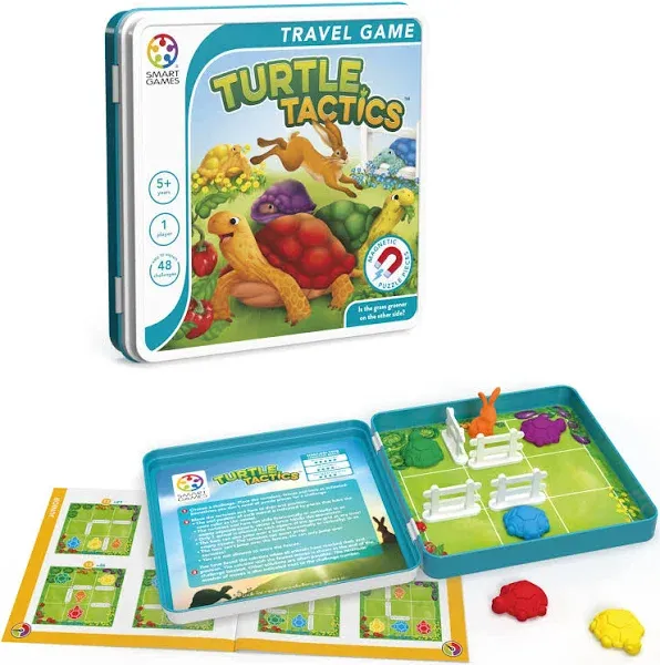 SmartGames Turtle Tactics Metal Box Travel Game with 48 Challenges for Ages 5 - Adult