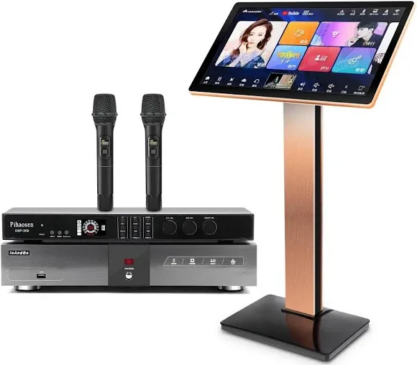 2024 New Chinese Karaoke Machine KV-V5 MAX Karaoke Player, with Reverb Wireless Microphone, Pihaosen 22-inch capacitive Touch Screen Free Cloud Download Function YouTube APP Online Play