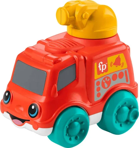 Fisher-Price Baby Toy Chime & Ride Fire Truck Push-Along Vehicle with Fine Motor Activities for Infants Ages 6+ Months