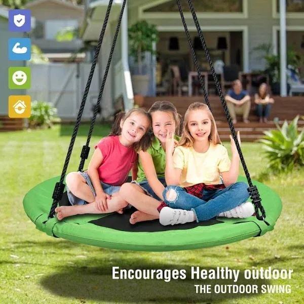 700lb 40&#034; Saucer Tree Swing for Kids Adults 900D Waterproof with 2Hanging Straps