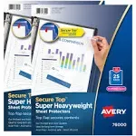 Avery Diamond Clear Secure Top Sheet Protectors, Super Heavyweight, 2-Pack, 50 Page Protectors (86009)