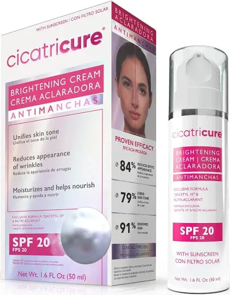 Cicatricure Brightening Facial Moisturizer 3-in-1 Face Cream with Anti-Wrinkle Q Acetyl 10 & Nutri-Aclarant