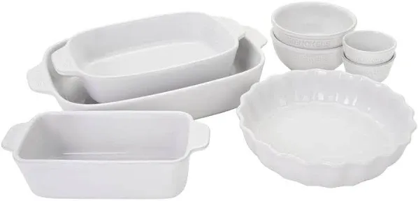 8-Pc Mixed Bakeware & Serving Set - White