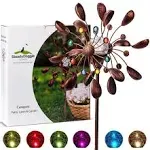 SteadyDoggie Sports & Outdoors Solar Wind Spinner 75in Jewel Cup Multi-Color LED