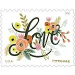 USPS Love Flourishes 5 Sheets of 20 First Class Forever Postage Stamps Wedding Love Valentine 100 Stamps