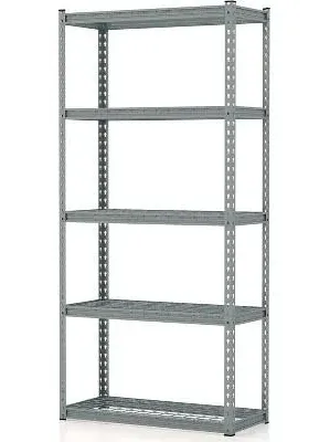 5-Tier Heavy Duty Storage Shelf Storage Utility Rack Shelf w/Anti-tipping Device