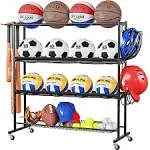 Mythinglogic Basketball Rack, Sports Equipment Storage with Wheels