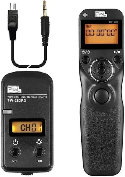 Pixel Timer TW-283 DC2 Wireless Shutter Release Remote Control Compatible with Nikon Z7, Z7 II, Z6, Z6 II, Z5, D750, D780, D7500, D7200, D7100, D5600, D5500, D5300, D5200, D5100, D5000, P7700, P7800