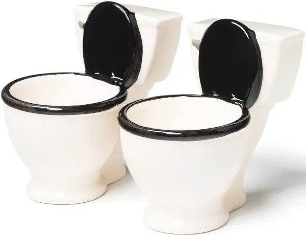 BigMouth Inc. Toilet Shot Glasses, Set of 2, Funny Gag Gift and White Elephant Gift, Potty Mouth Humor