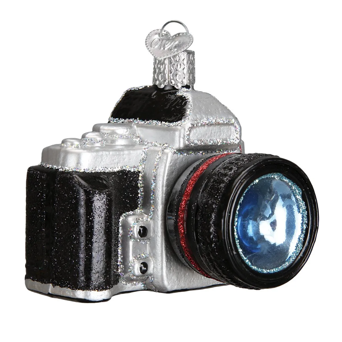 Old World Christmas Glass Blown Christmas Ornament, Camera (With OWC Gift Box)