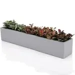 Ten-Stone 14.5-Inch Grey Rectangle Concrete Succulent Planter Windowsill Boxes