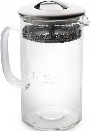 Rishi Tea Simple Brew Teapot - For 12oz Loose Tea Preparation, Built-in Strainer, Everyday Teaware, Easy to Clean, Borosilicate Glass, Enjoy Hot or Iced Tea - 400ml