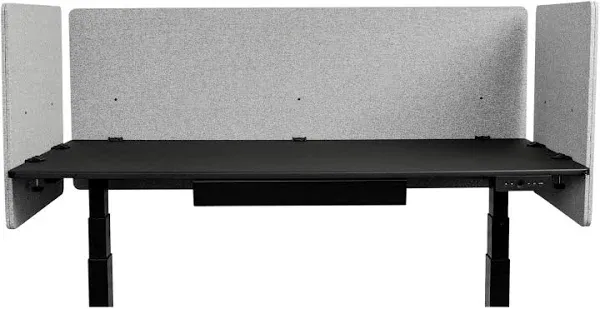 Stand Up Desk Store ReFocus Clamp-on Acoustic Desk Divider Privacy Panel That Reduces Noise and Visual Distractions (Cool Gray, 59" x 23.6", 23.6" x 23.6", & 23.6" x 23.6")