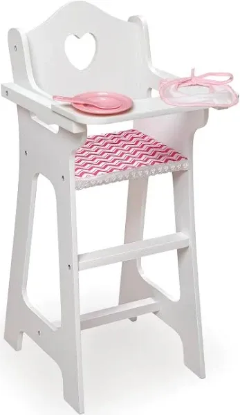 Doll High Chair with Accessories and Free Personalizatio<wbr/>n Kit  White/Pink/Che<wbr/>...