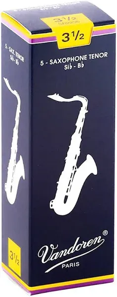 Vandoren SR2225 Tenor Sax Traditional Reeds Strength 2.5; Box of 5