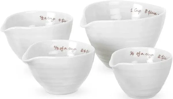 Portmeirion Sophie Conran White Measuring Cups Set of 4 Brand New in Box!