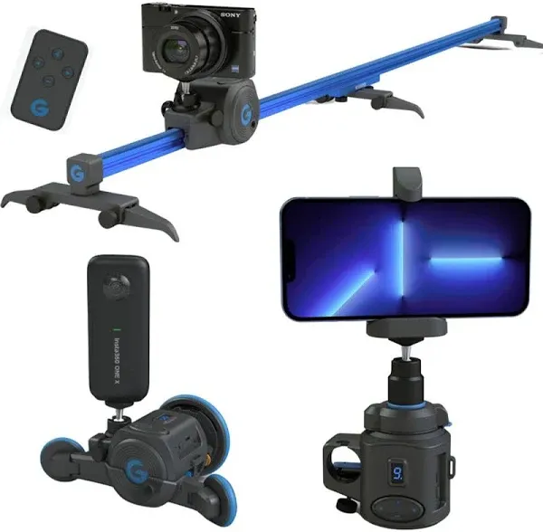 Directors Set: Includes Motor+Slider+Dolly+360 Panoramic Mount .World's Smallest Motorized Camera Slider Motion Control System, Compatible with Mirrorless, Smartphones & Action cams