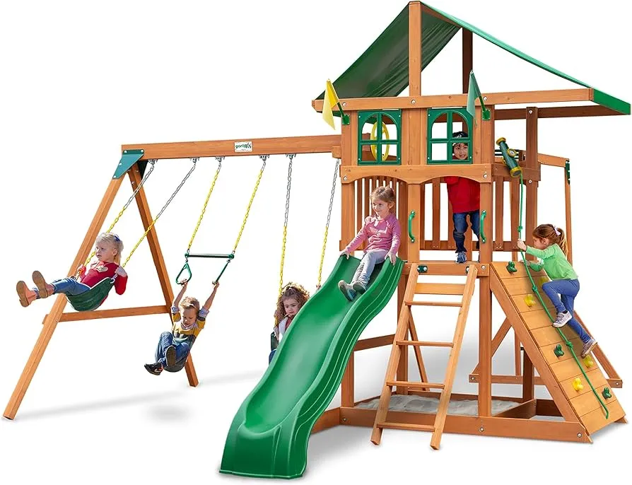 Gorilla Playsets® Avalon Treehouse with Tarp & Monkey Bars