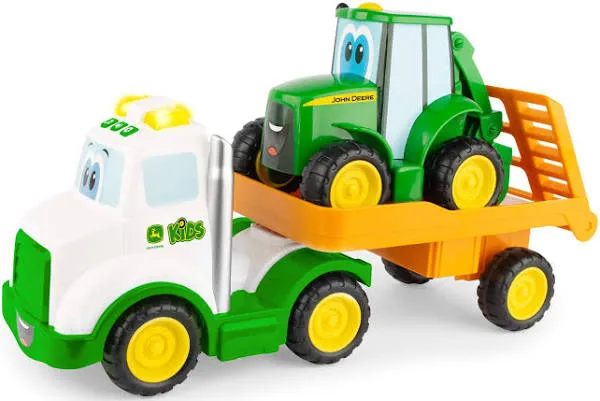 John Deere Unisex Lights And Sounds Farmin&#039; Friends Toy Hauling Set With Truck