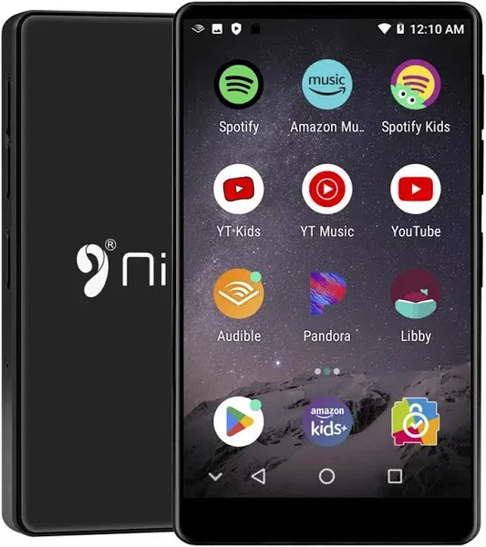 80GB MP3 Player with Bluetooth and WiFi,MP3 & MP4 Music Player with Spotify,Amazon Music,YouTube,Audible,4.0" IPS Touch Screen Android Player with Speaker,Up to 1TB (16GB+64GB Card, Black, 4inch)