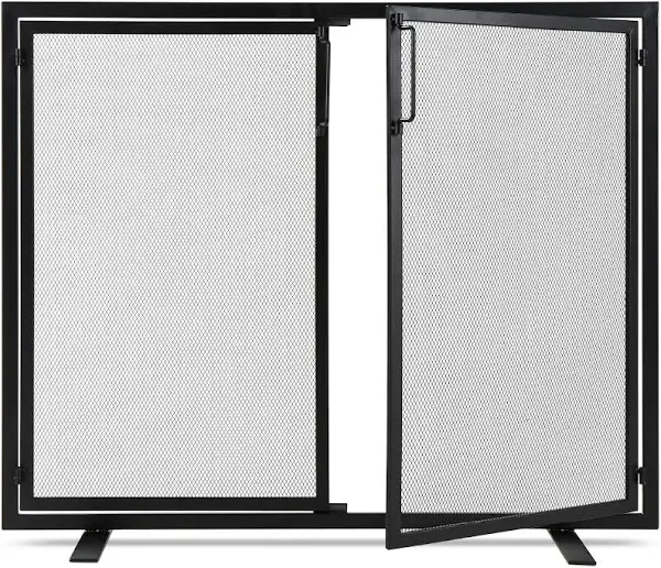 Best Choice Products 38.5x31in 2-Door Fireplace Screen, Handcrafted Wrought Iron Spark Guard w/ Magnetic Doors