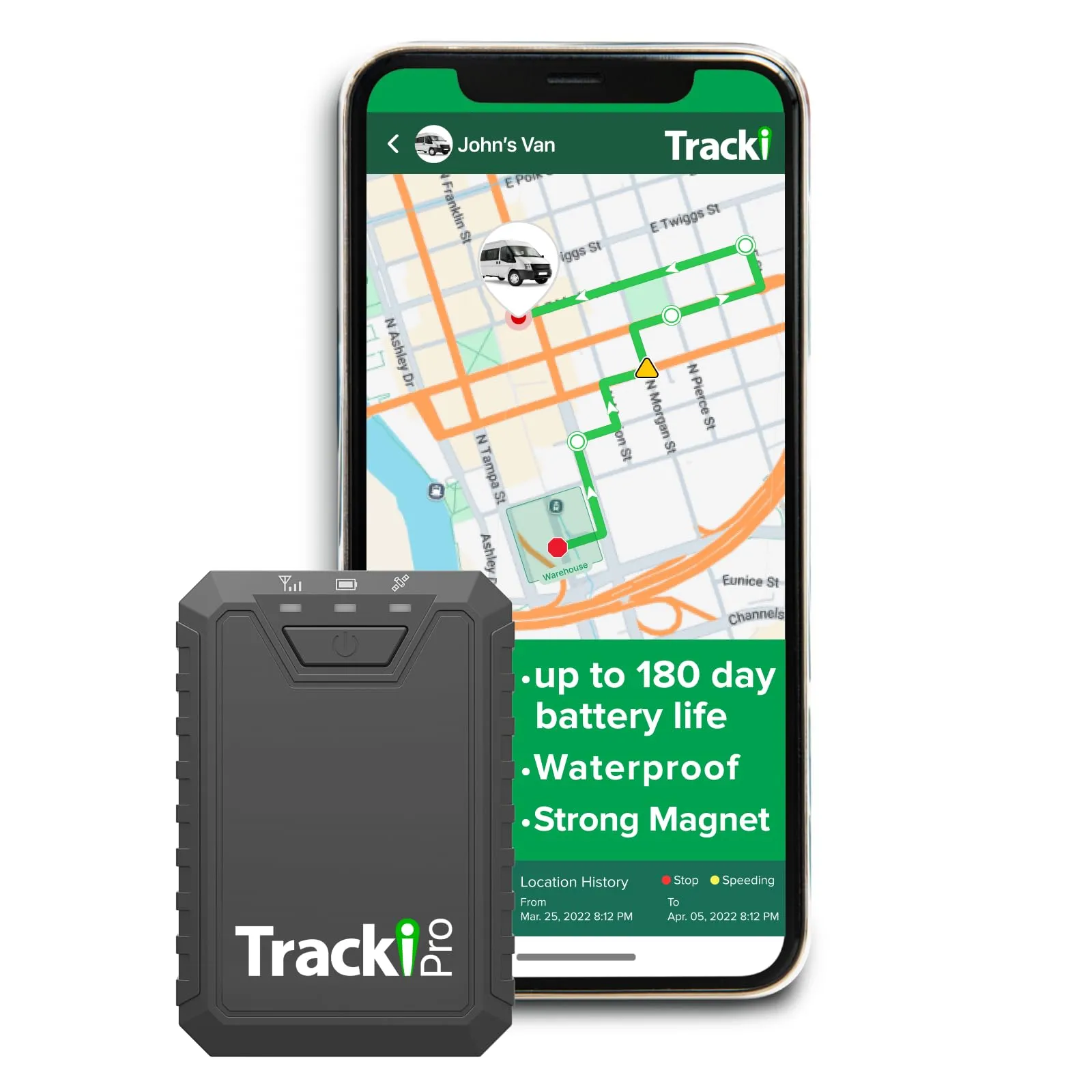 Tracki Pro GPS Tracker For Vehicles, USA Made Tech Up To 7 Months Batt Waterproof Magnetic 4G LTE Long Battery Life 2-7 Month, Unlimited Distance,