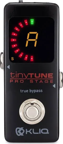 KLIQ Tuner Pedal for Guitar and Bass - Mini - Chromatic - with Pitch TinyTune