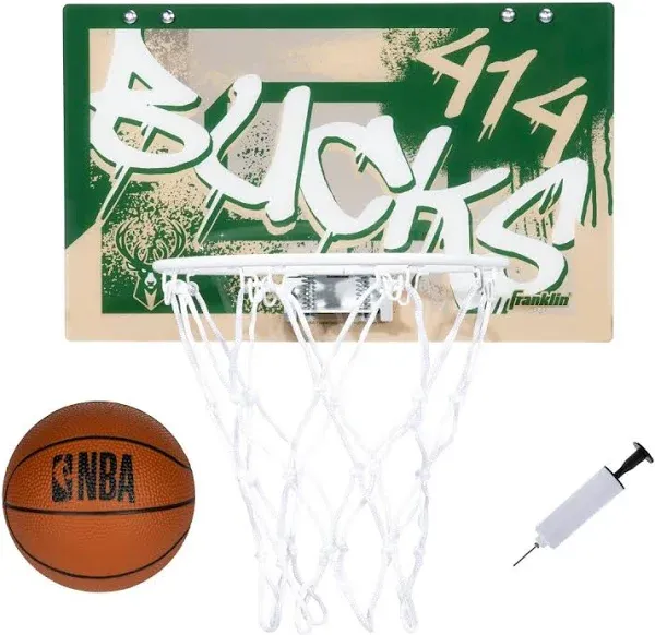 Franklin Sports NBA Team Over the Door Basketball Hoops - Kids Indoor Mini Basketball Hoop + Ball Set - NBA Fan Mini Hoops