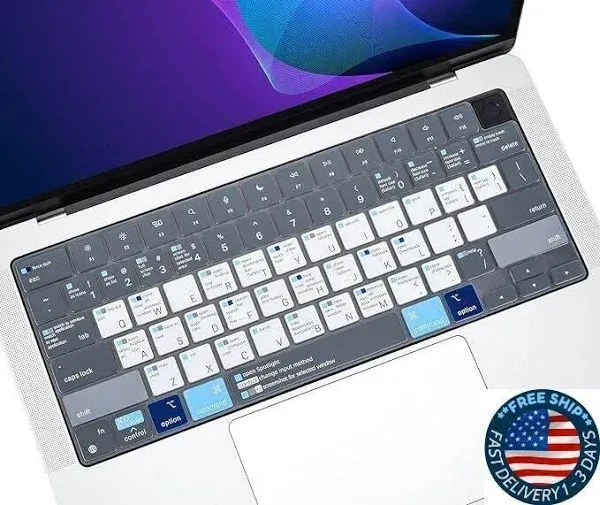 Shortcuts Hotkey Keyboard Cover for 2024-2021 MacBook Pro 14 inch