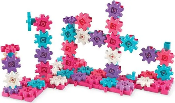 Learning Resources Gears! Gears! Gears! Deluxe Building Set Pink - 100 Pieces, Ages 3+ STEM Toys, Gears for Kids, Preschool Building Sets