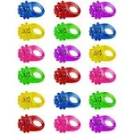 Super Z Outlet Flashing Colorful LED Light Up Bumpy Jelly Rubber Rings Finger Toys for Parties, Event Favors, Raves, Concert