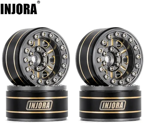 INJORA 1.0" 47g/pcs Brass Beadlock Wheels for 1/24 RC Crawlers