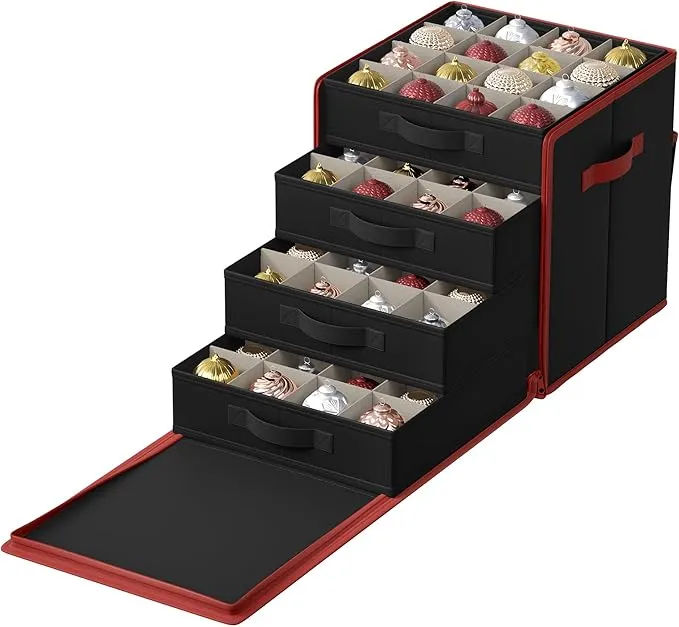 SONGMICS 64-Slot Christmas Ornament Storage Box