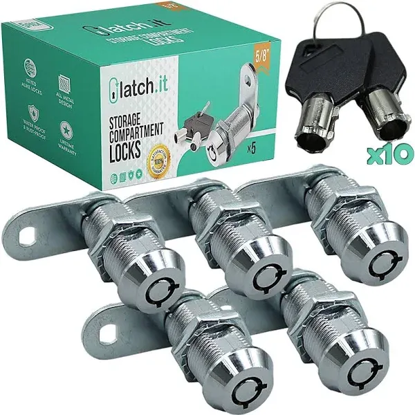 Latch.it 7/8 RV Storage Locks 5-Pack RV Compartment Locks Utility Cam Lock