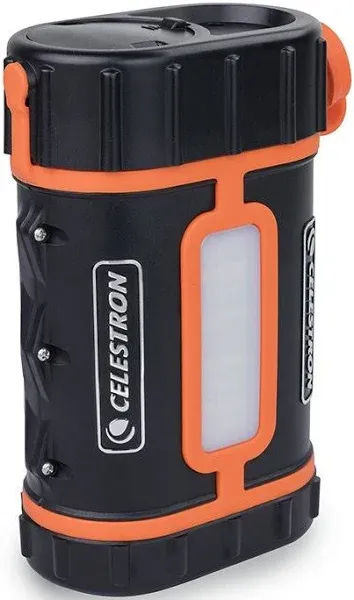 Celestron - PowerTank Lithium Pro Telescope Battery – Rechargeable Portable 12V Power Supply for Computerized Telescopes – 17 hour capacity/ 158.74Wh - Red/White LED Light - 2 USB Ports, Black(18768)