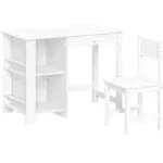 RiverRidge Kids Desk and Chair Set with Cubbies and Bookracks, White