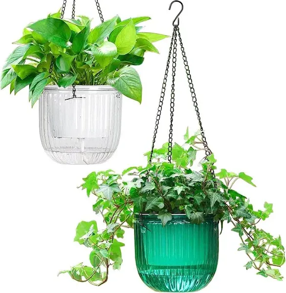 Melphoe 2 Pack Self Watering Hanging Planters