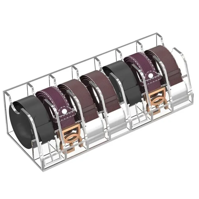 Belt Organizer Acrylic Belt Organizer For Closet And Drawers 7 Compartment Belt 