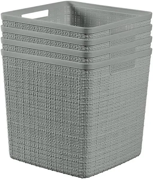 Jute Decorative Plastic Organization and Storage Basket Perfect Bins for Home...