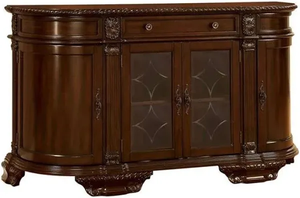 Furniture of America Ramsaran Wood Multi-Storage Buffet in Brown Cherry