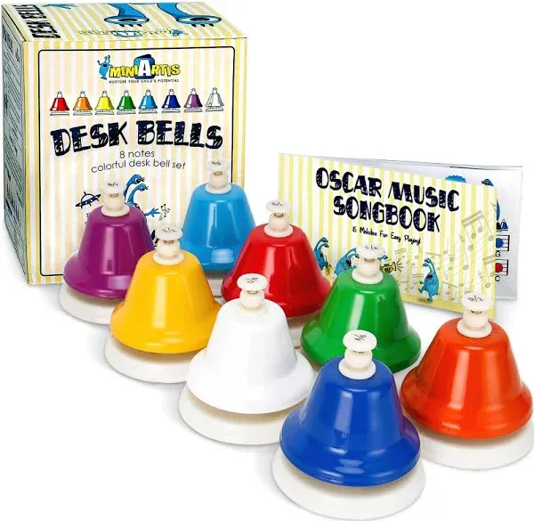 Desk Bells for Kids Educational Music Toys for Toddlers 8 Notes Colorful Bells Set Great Birthday Gift for Children