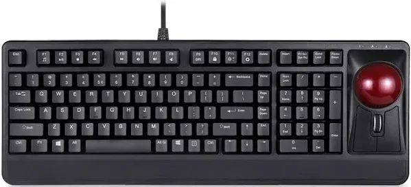 Periboard-522 Wired Trackball Mechanical Keyboard, Build-in 2.17 Inch Trackba...