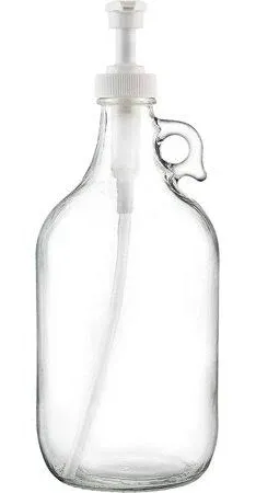 Half Gallon Glass Pump Dispenser Bottle Large Jug With Pump For Laundry Soap Dis