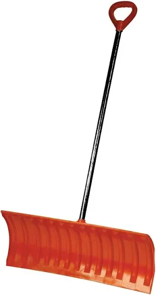 Bigfoot 1271-1 27&#034; Pusher Metal Handle-Large D Grip Snow Shovel, Orange